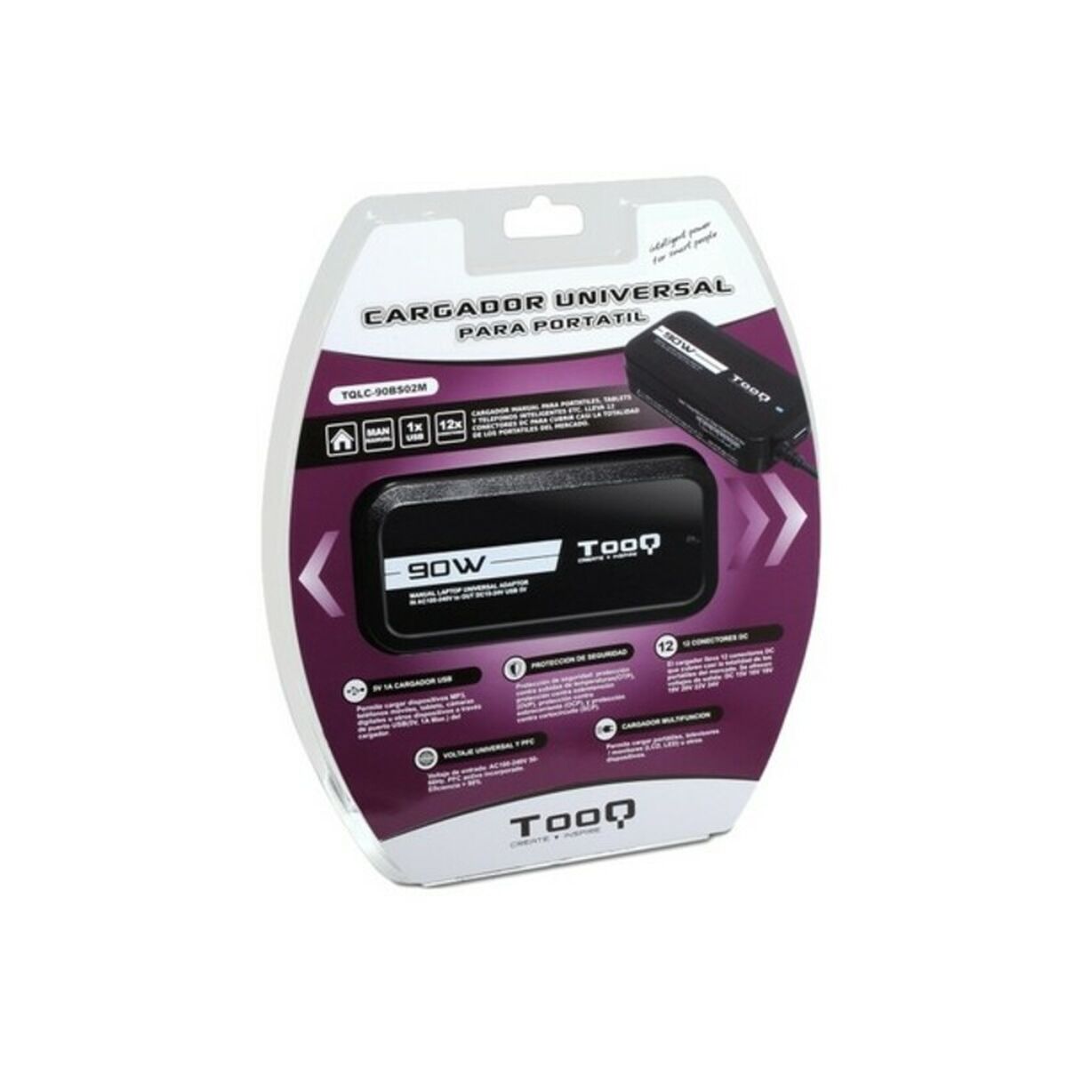 Uniwersalna ładowarka TOOQ TQLC-90BS02M 90W 2 porty USB czarna