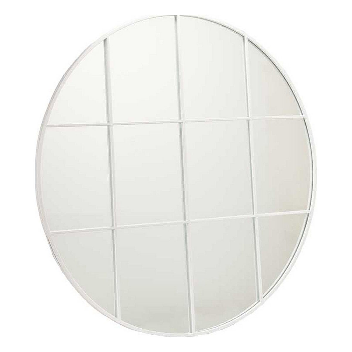 Espejo de pared redondo metal blanco (100 x 2,5 x 100 cm) - marca: gift decor - ean: 8430852818591