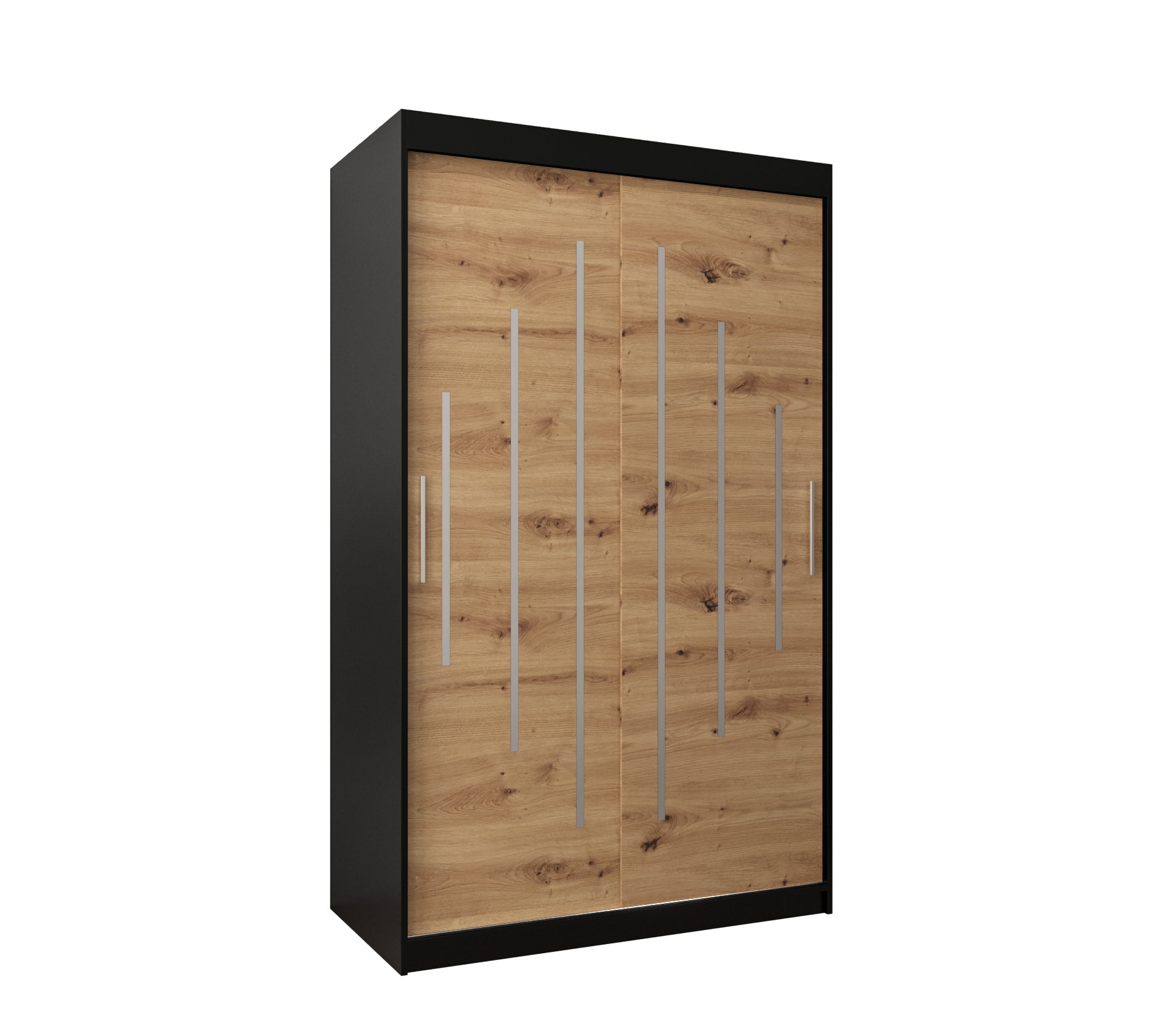 Szafa przesuwna garderoba York 120 x 62 x 200 cm Czarny + Artisan - Abiks Meble