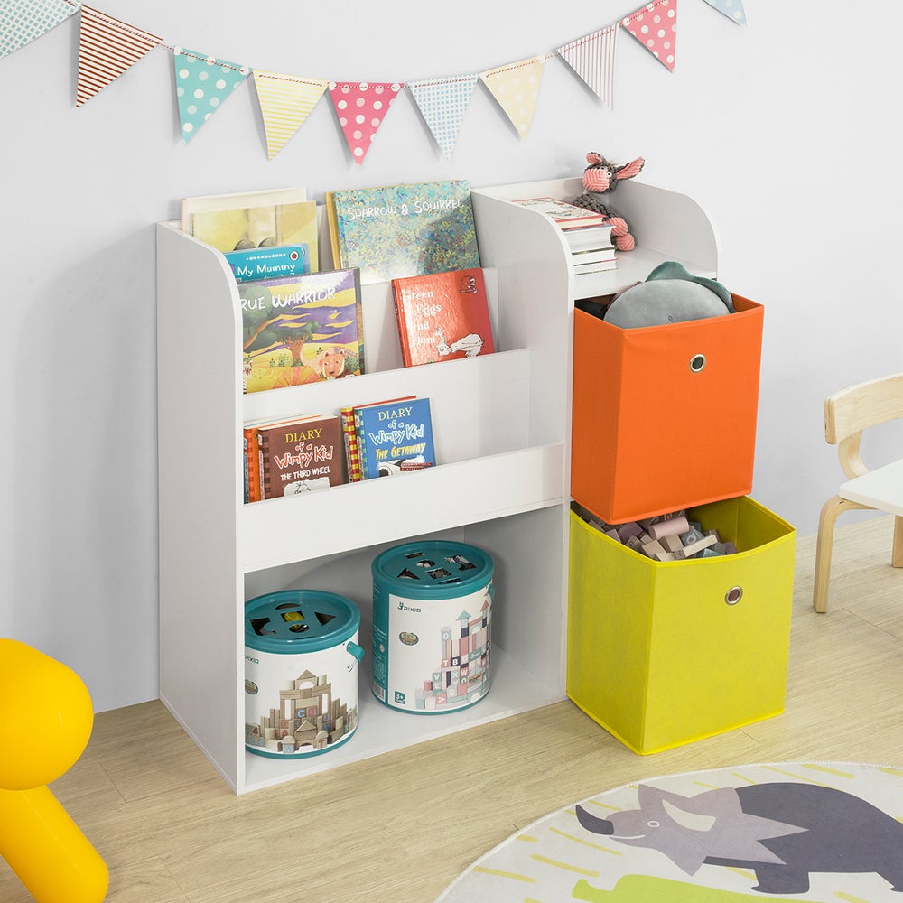 Bibliothèque pour Chambre enfant en MDF Blanc H. 88 x l. 89 x P. 35 cm - 8
