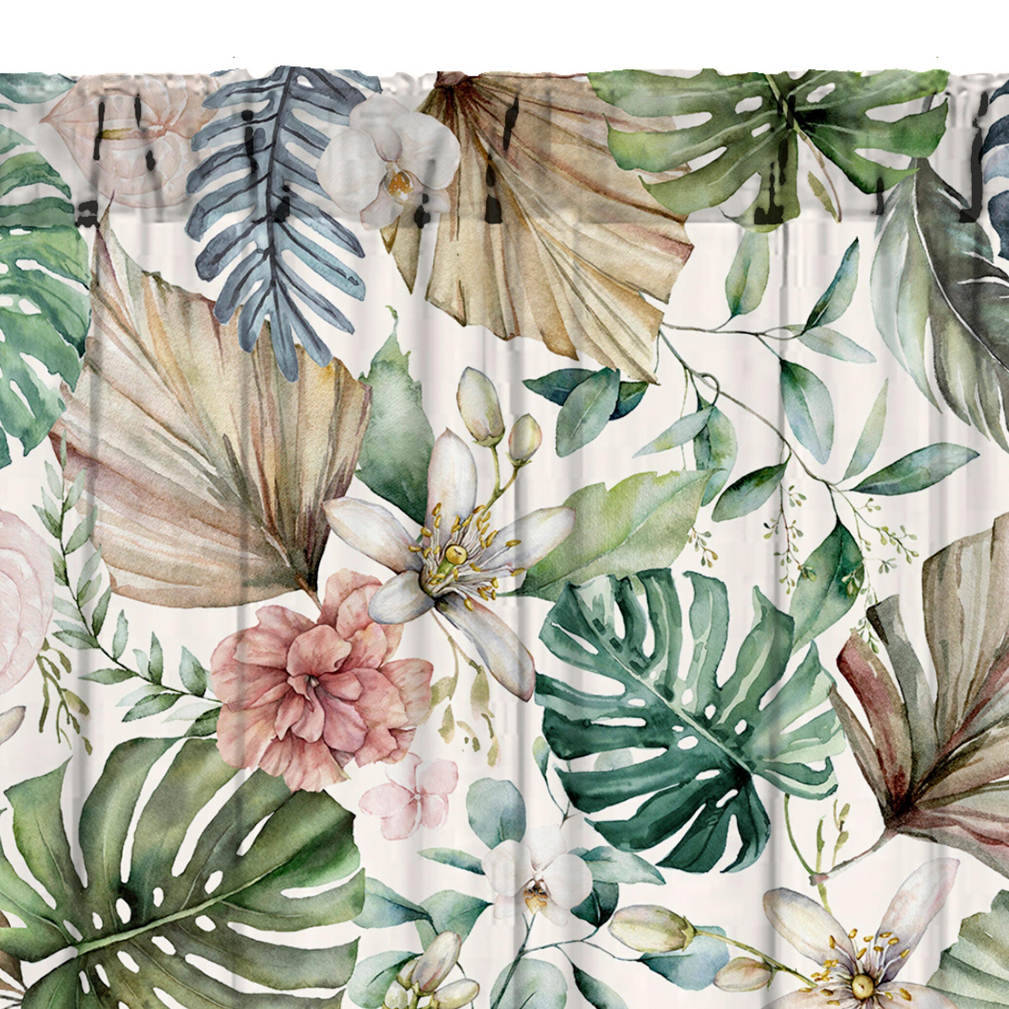 Zasłona taśma marszczona Nuanea bawełna INSPIRE kwiat wielokolorowy 300x270cm - 3