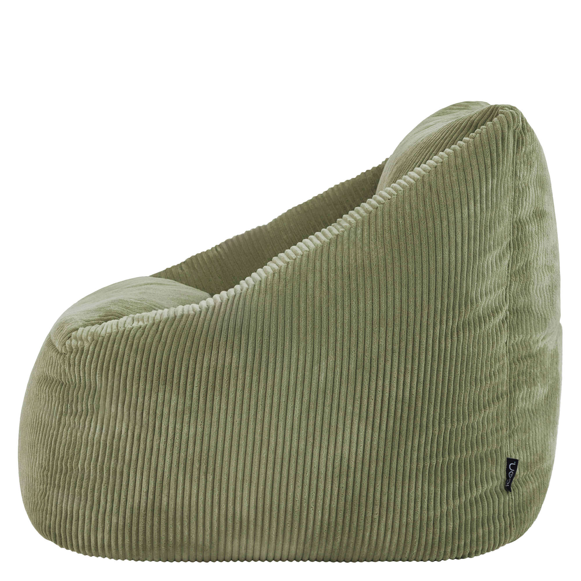 Pouf fauteuil Icon velours côtelé vert sauge, salon, chambre, 97x84cm Oeko-Tex® - 5