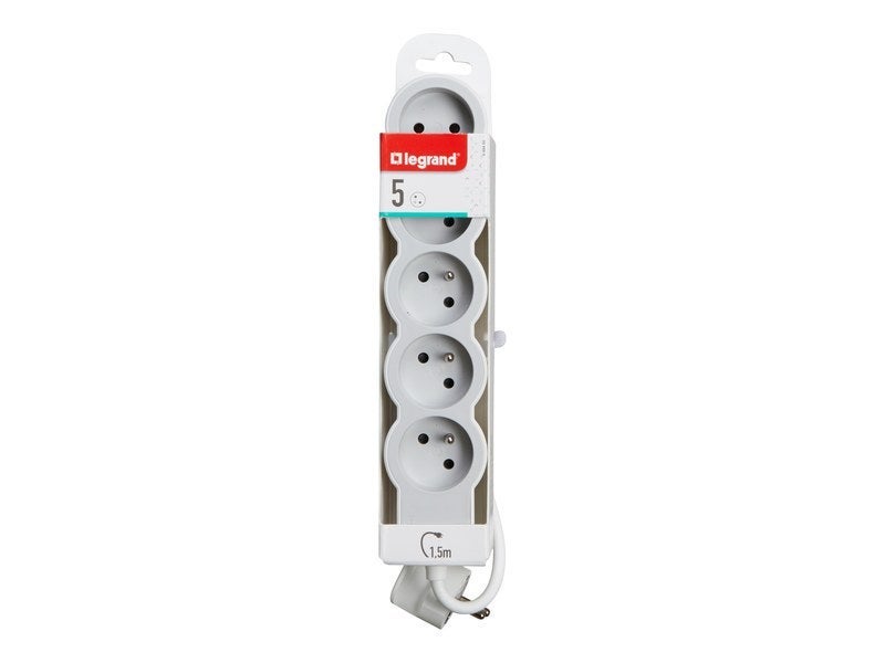 Multiprise LEGRAND FB 5X2P+T STANDARD 1.5M BLANC-GRIS - 6