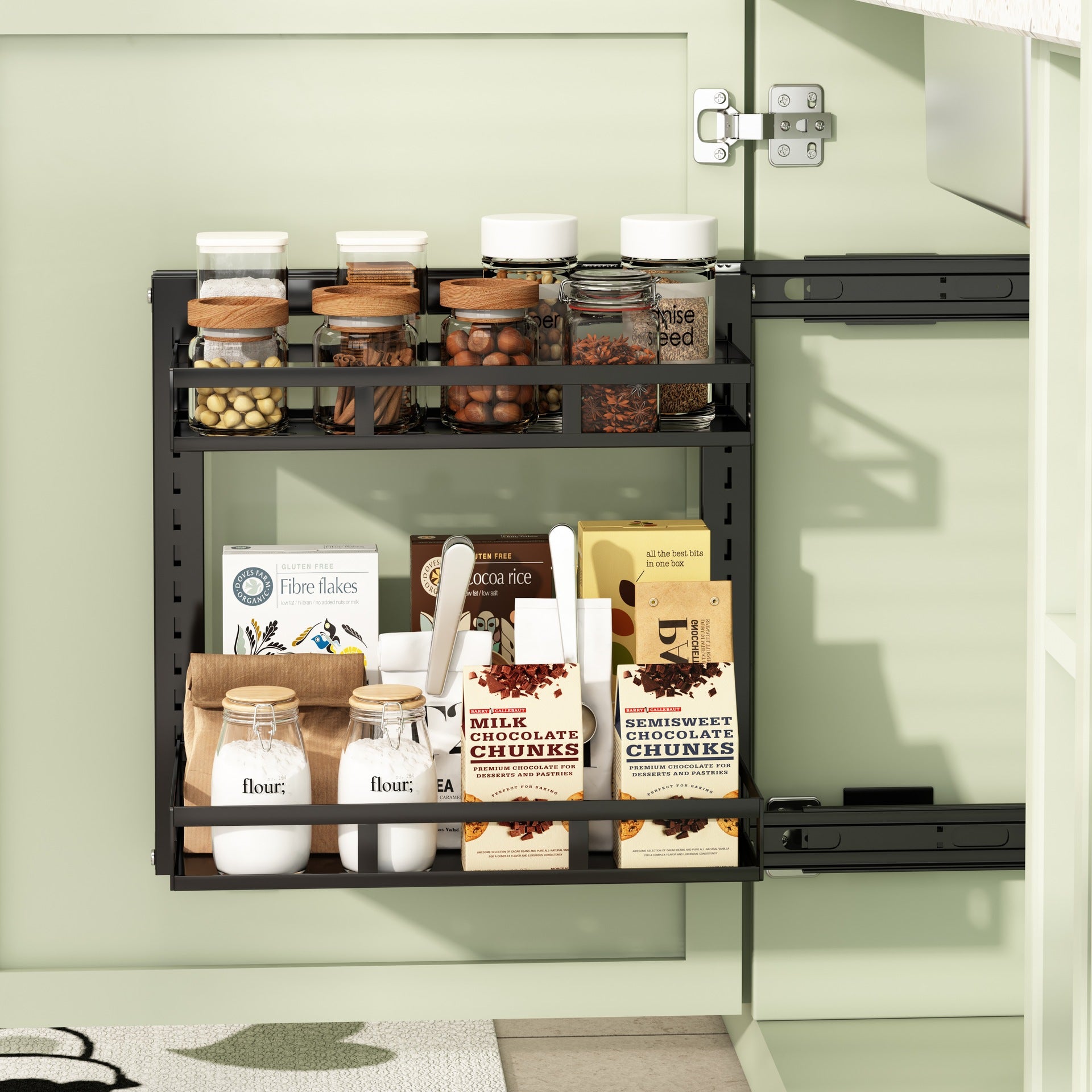 Półka kuchenna pod zlewem, wysuwany kosz ścienny, organizer łazienkowy, dwuwarstwowy, 30 cm