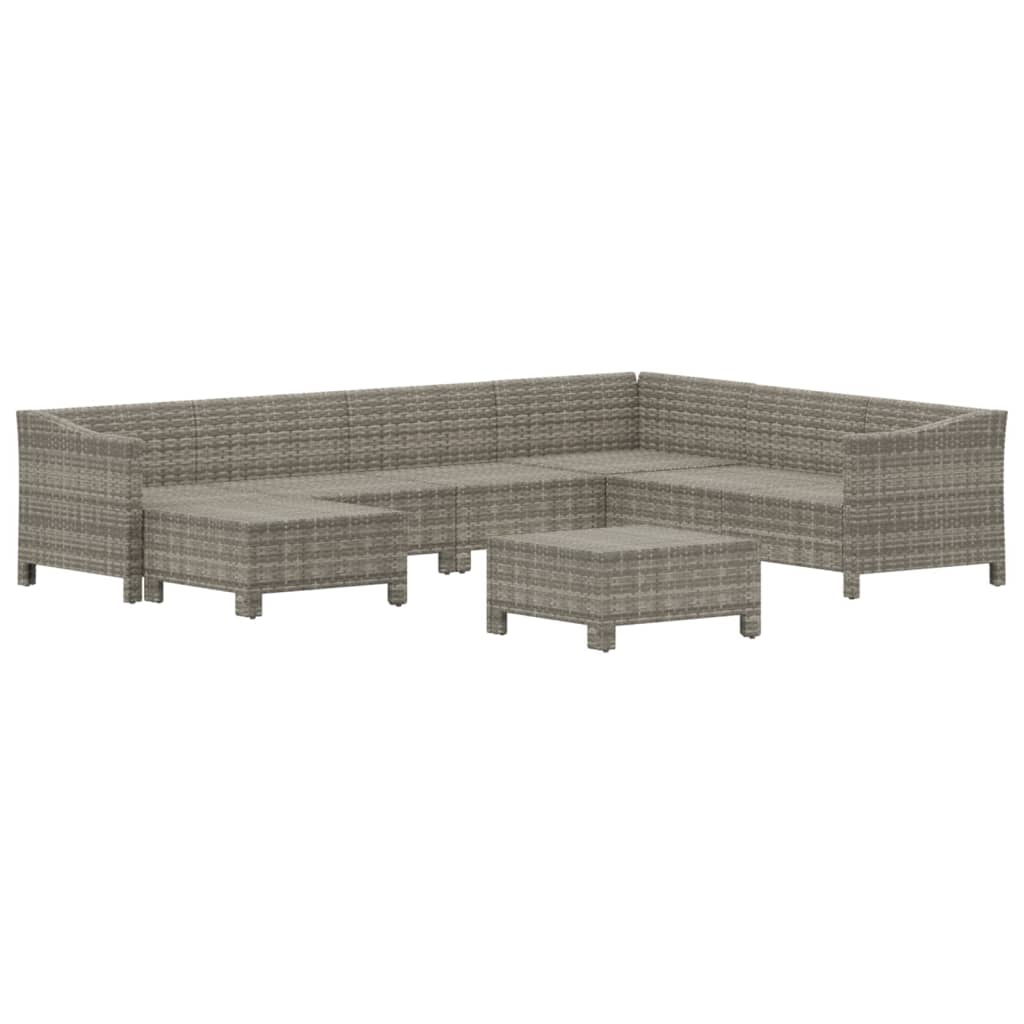 Maison Exclusive - Set Divani da Giardino 8 pz con Cuscini in Polyrattan Grigio - 4