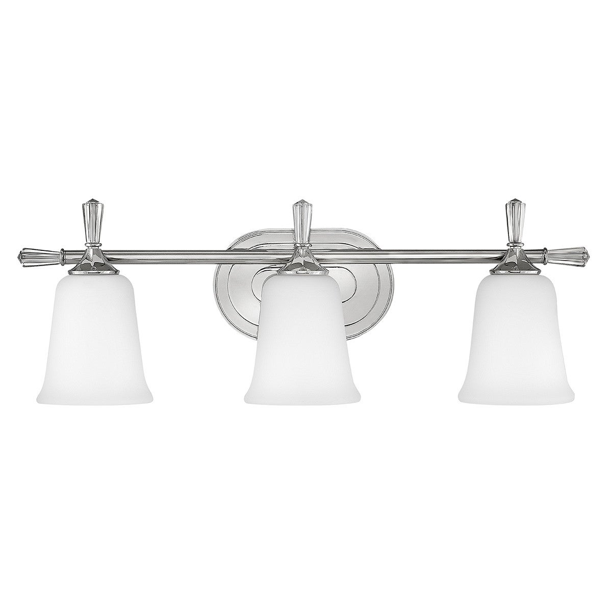 Kinkiet ścienny Blythe polerowany chrom 3xG9x3W do łazienki wym: 22,3 x 63,2 x 13,8 cm metal IP44 Hinkley
