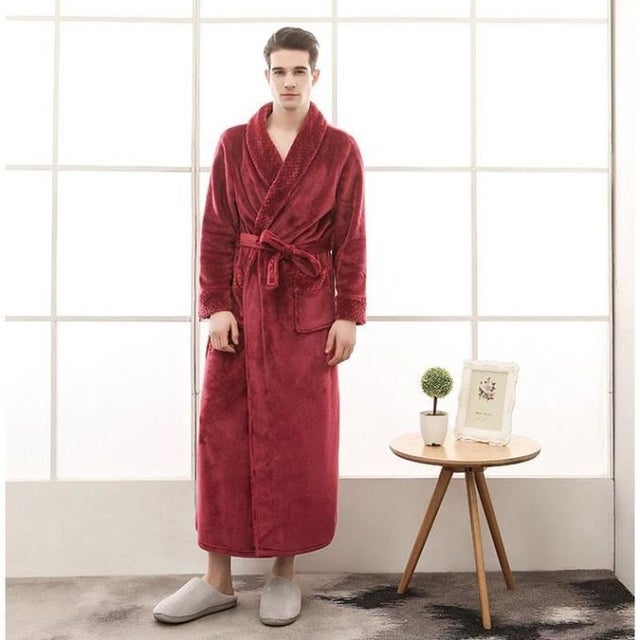 1PCS Peignoir de Bain pour Femme et Homme avec tailleXL Vin rouge
