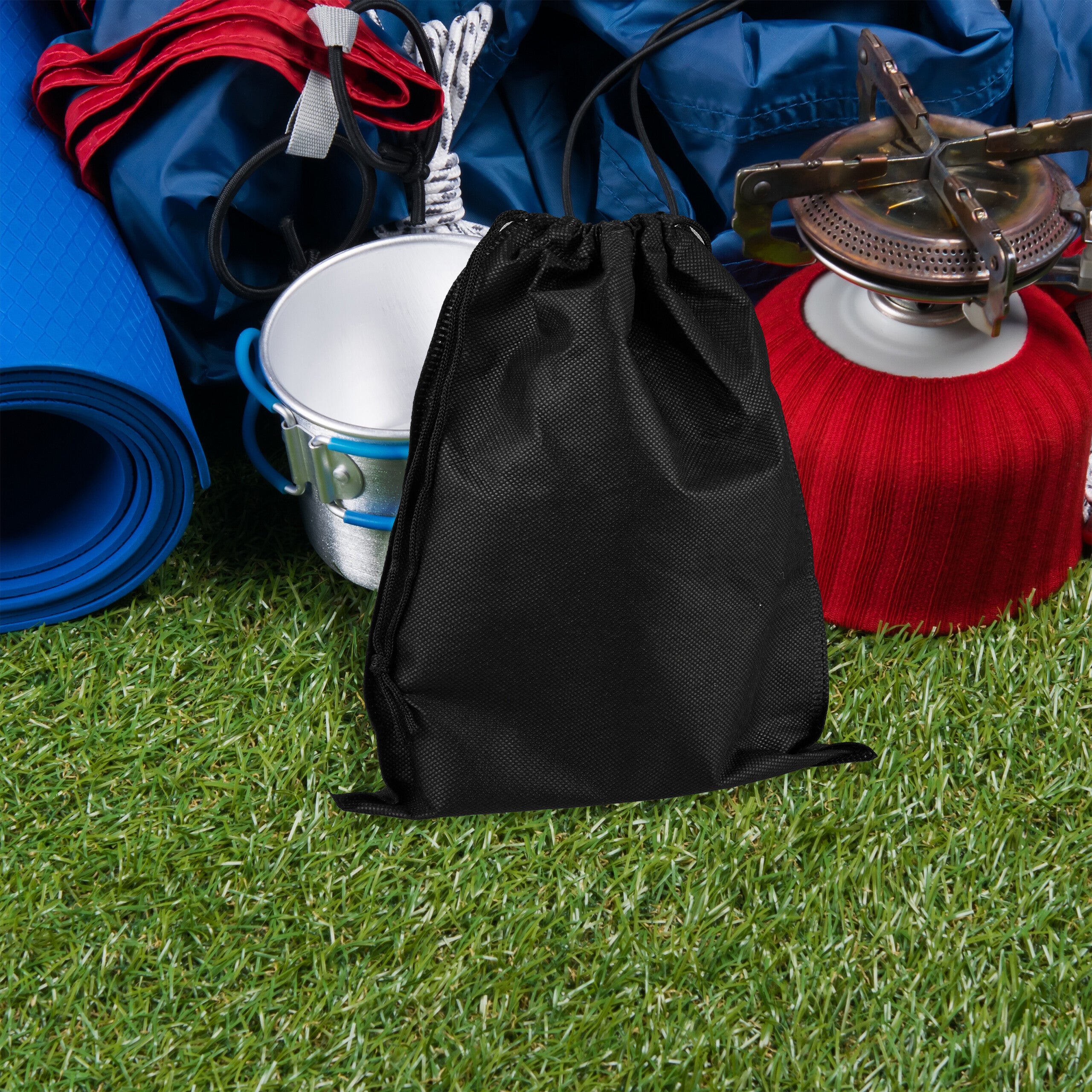 Kit fixation hamac, 2 sangles, mousquetons et tapis de protection, supporte jusqu'à 900 kg, noir/gris, Relaxdays - 6