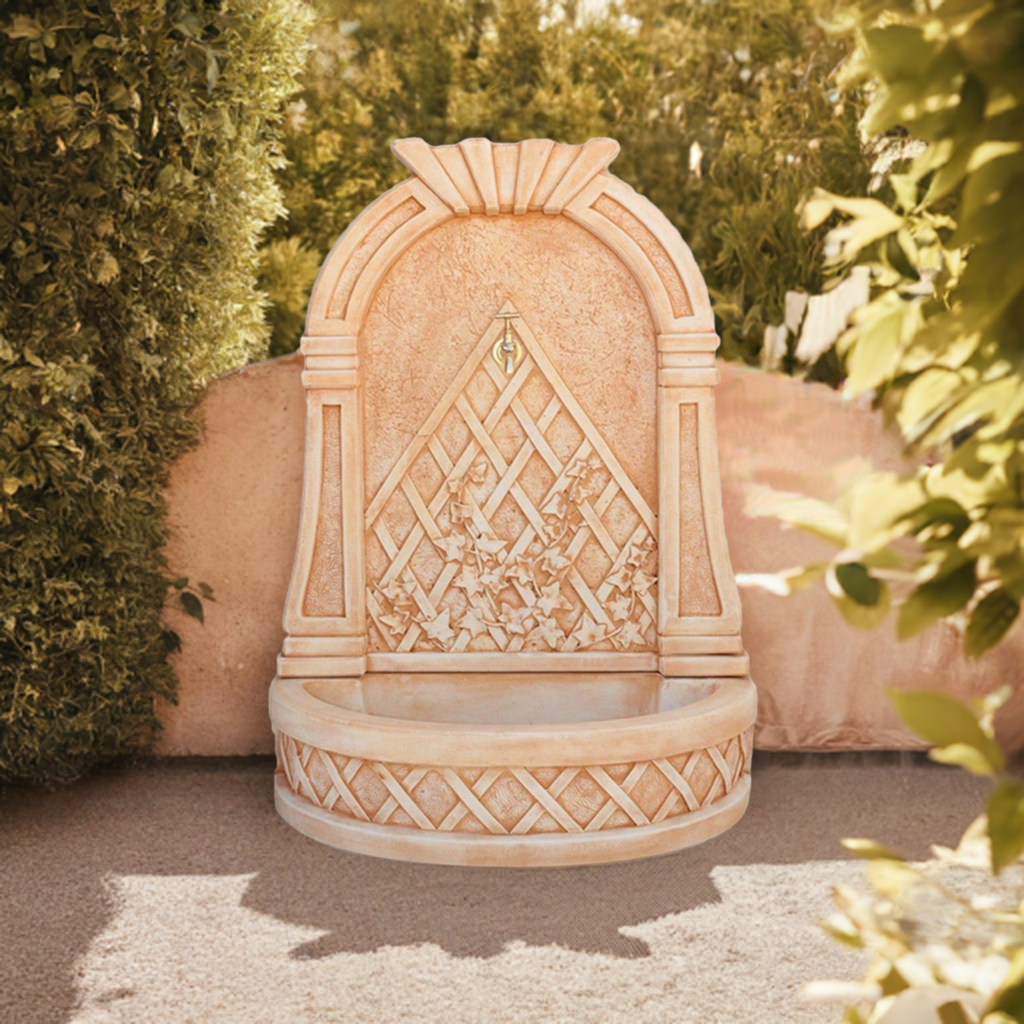 Fontaine murale d’automne 74x41x101cm. pour les Jardins en Betón Pierre. Couleur Carreau - 2