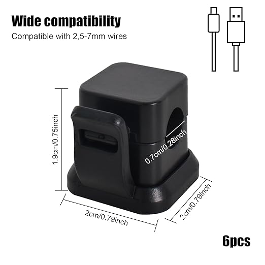 Confezione Da 6 Clip Magnetici Per Cavi Da Scrivania Organizer