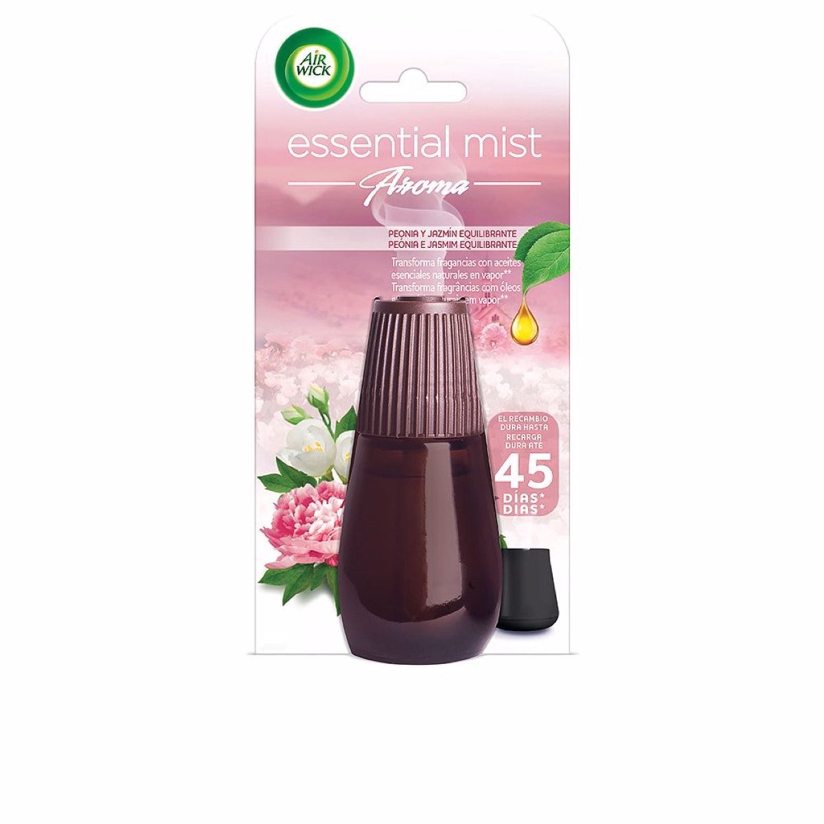 Airwick - Botella Peonia y Gelsomino, recarga para difusor de fragancias con aceites esenciales