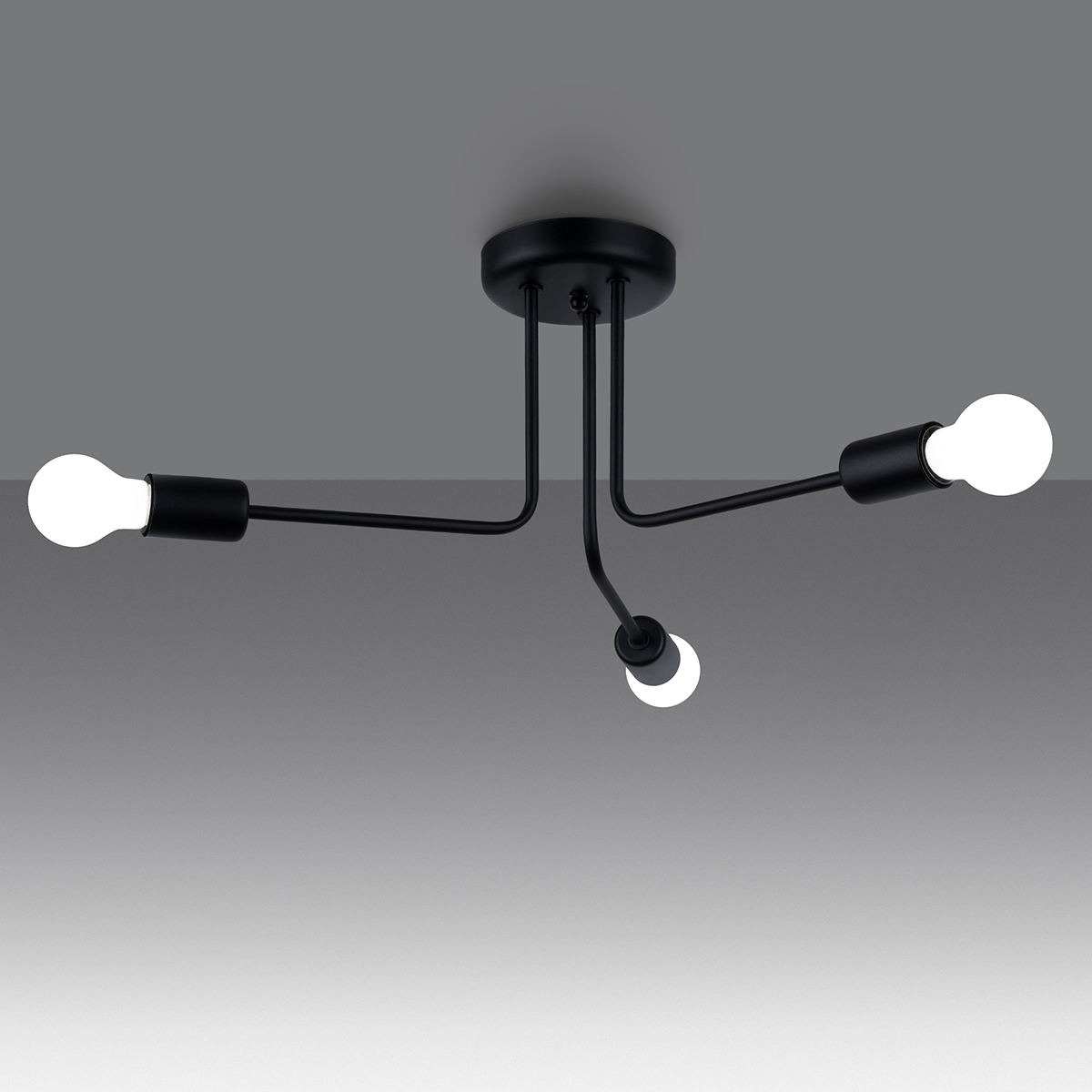 Żyrandol TORAH 3 czarny LED 3000K - 48x48x24.5cm Sollux
