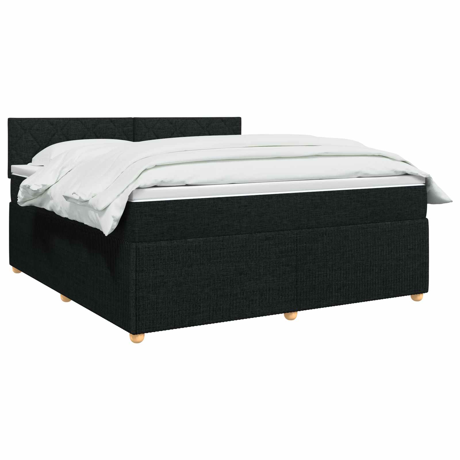 Cama box spring con colchón Negro 140 x 190 cm Tela | Leroy Merlin