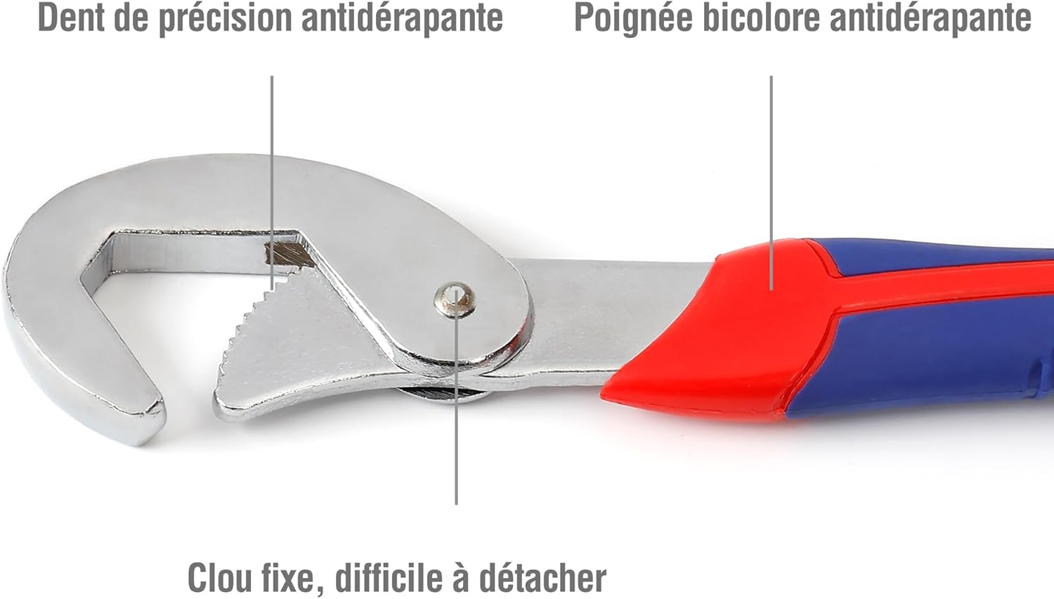 Clés Réglables Serre-Ecrou Multifonctionnelles Kit de Clés Universelles 2-pièce - 4