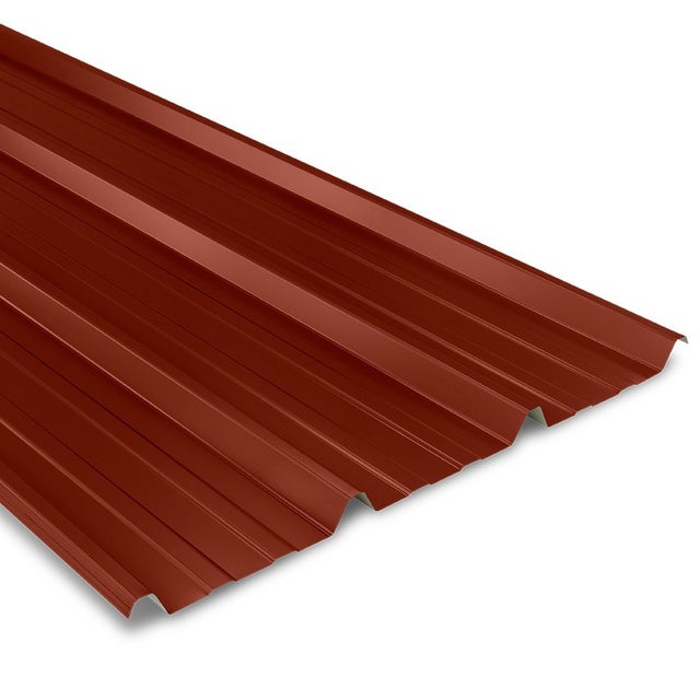 Tôle bac acier 0.50 mm couverture métallique 2100x1000 mm AXEL LIGHT® | Rouge Tuile | RAL 8012