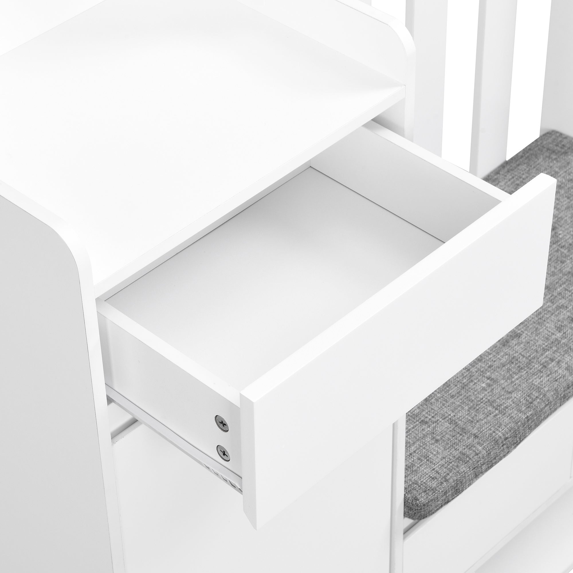 Vestiaire d'entrée multifonctionnel - avec porte-manteau et banc de rangement à chaussures - MDF - Blanc - 8