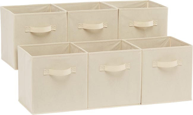 Cube De Rangement Pliable En Tissu Avec Poignées, Lot De 6, Blanc Uni 2667 X 2667 X 2794 Cm 88281813 Cube De Rangement Pliable En Tissu Avec Poignées, Lot De 6, Blanc Uni 2667 X 2667 X 2794 Cm 88281813