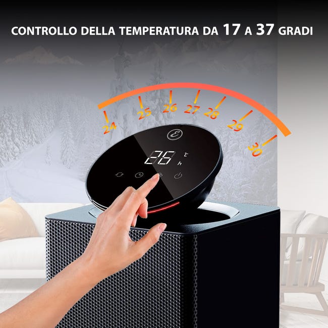Termoventilatore Ceramico Elettrico A Parete Modello Onda 2000W Con Timer 24h 79172490 Termoventilatore Ceramico Elettrico A Parete Modello Onda 2000W Con Timer 24h 79172490