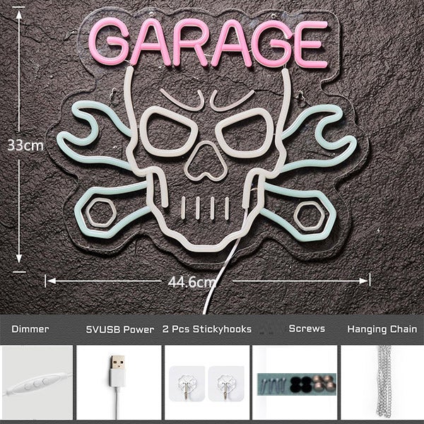 Insegna Al Neon A LED Con Scritta Olio Per Garage E Ufficio - Decorazione Da Parete Originale Per Uomo - Luce Notturna Da 35x27 Cm