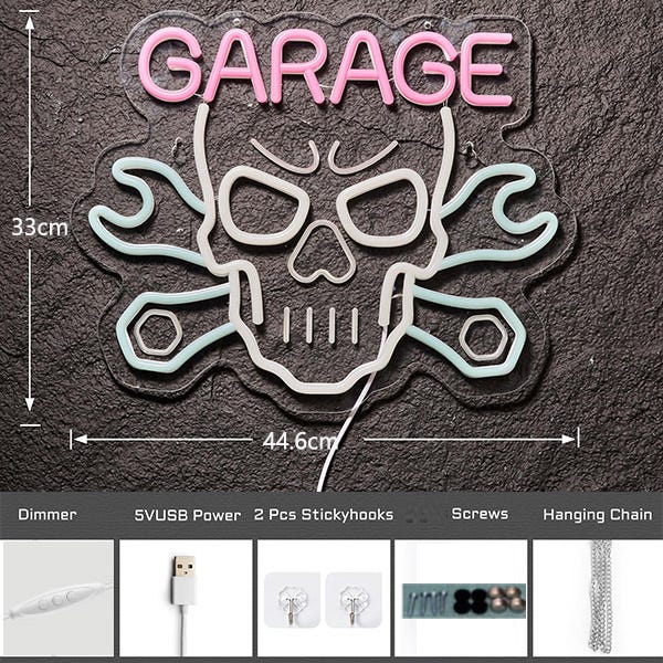 Insegna Al Neon A LED Con Scritta Olio Per Garage E Ufficio - Decorazione Da Parete Originale Per Uomo - Luce Notturna Da 35x27 Cm