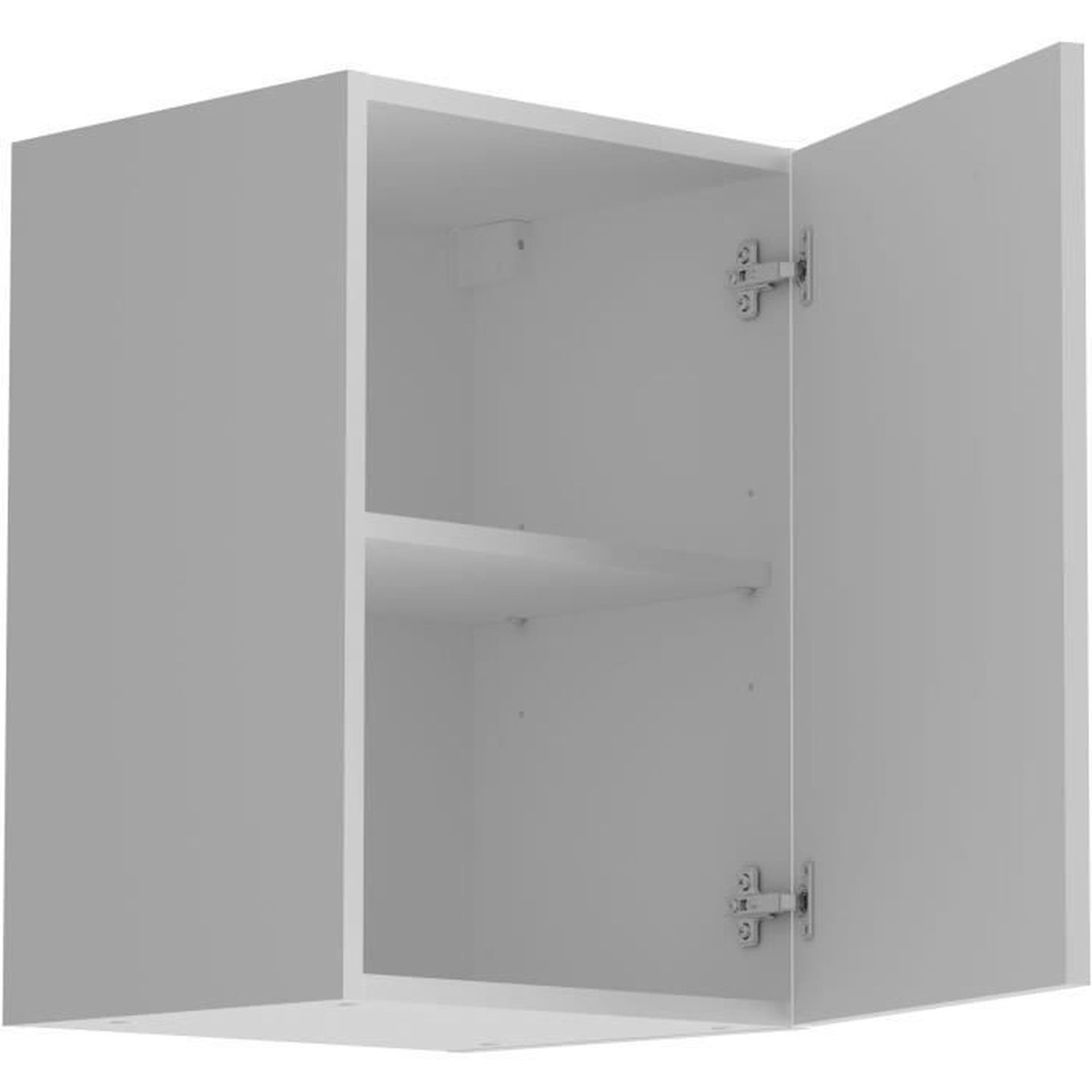 Meuble haut 1 porte + tablette - Décor blanc mat - 40 x 36 x Hauteur 58 cm - Youdoit - 2