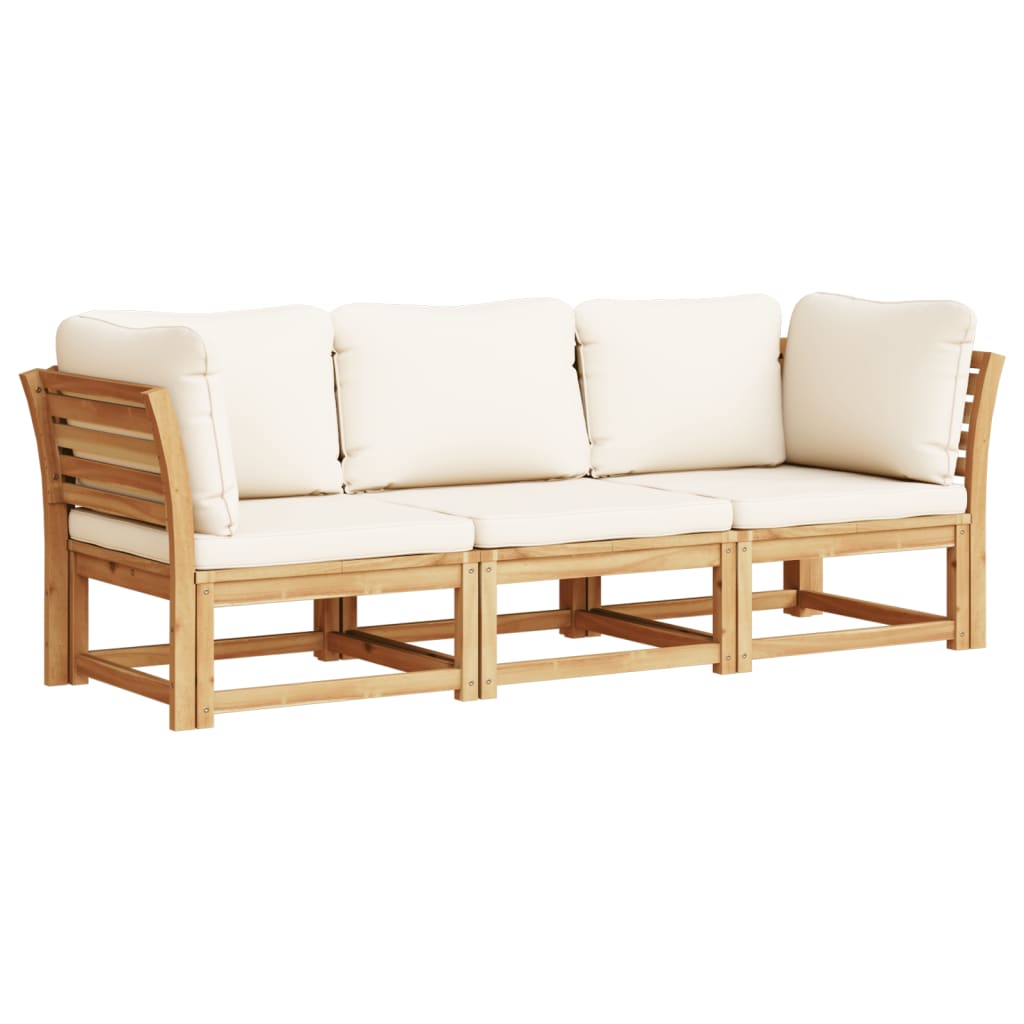 Salon bas de jardin en bois Marron 5 personnes - 2