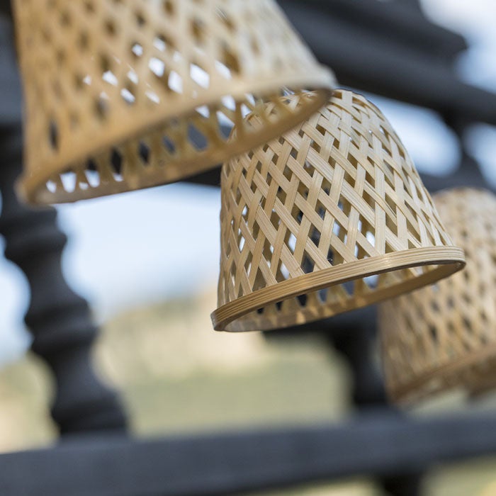 Chill Hybrid Bamboo Solar String Lights, 10 lâmpadas, 3,8 m - 6