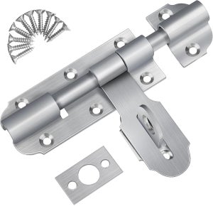 GIRAFEDA 2 Pcs Verrou Porte en Acier Inox Loquets de Porte +12 Vis