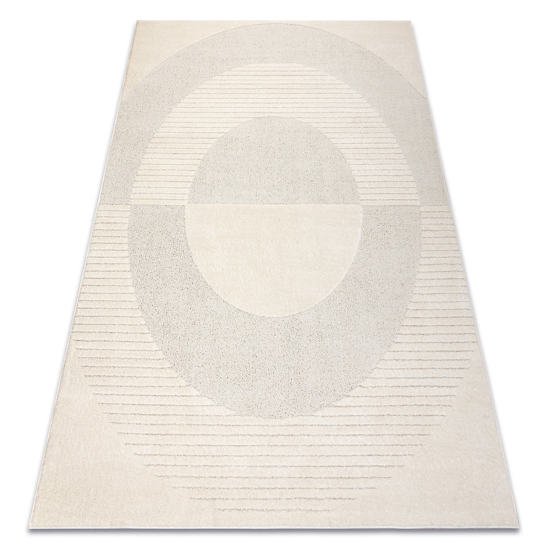 Tapis crème DUNE 2502 – géométrique, cercles, structure 180x270 cm ...