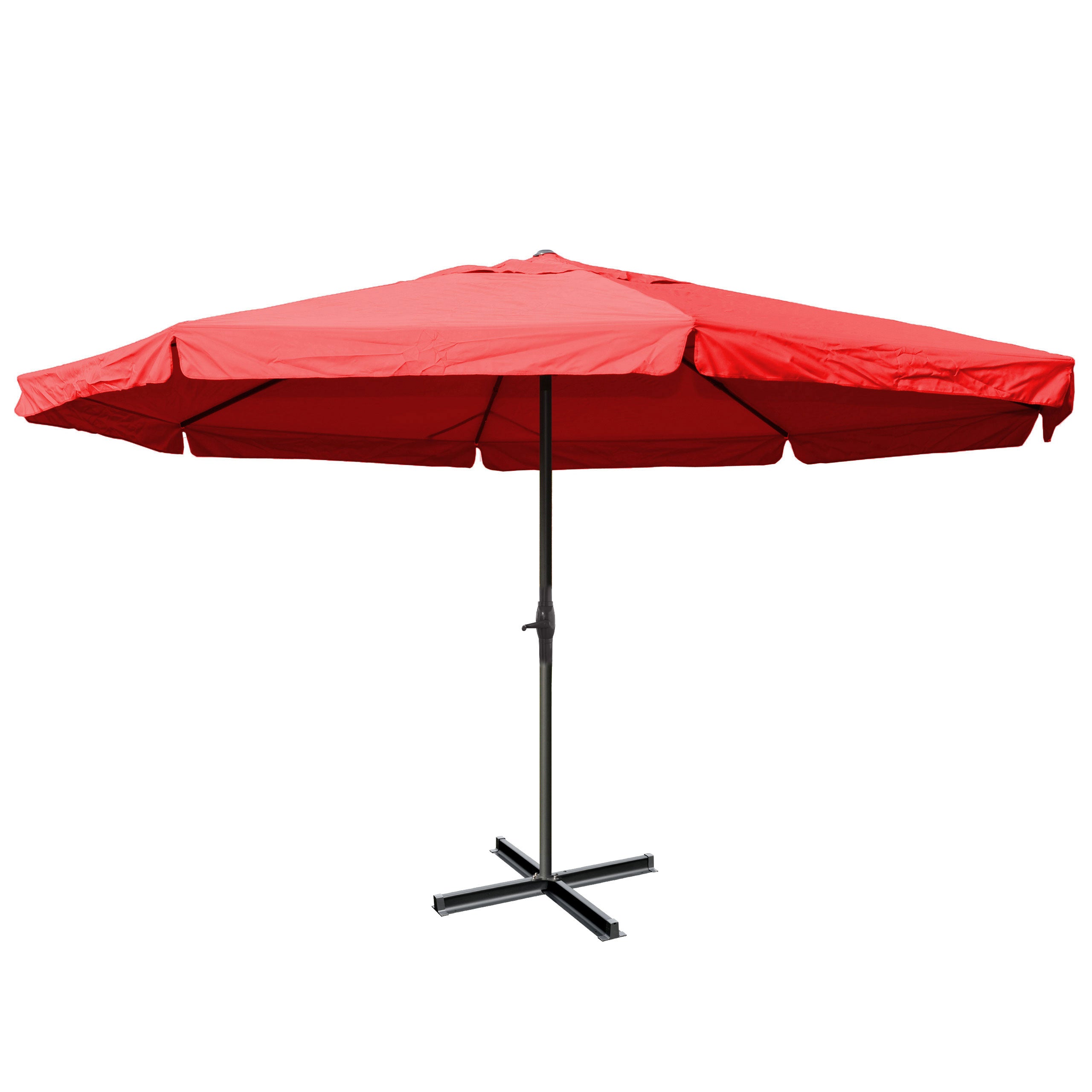 Parasol Meran Pro, parasol gastronomiczny z falbaną Ø 5m poliester/aluminium 28kg ~ bordowy bez stojaka