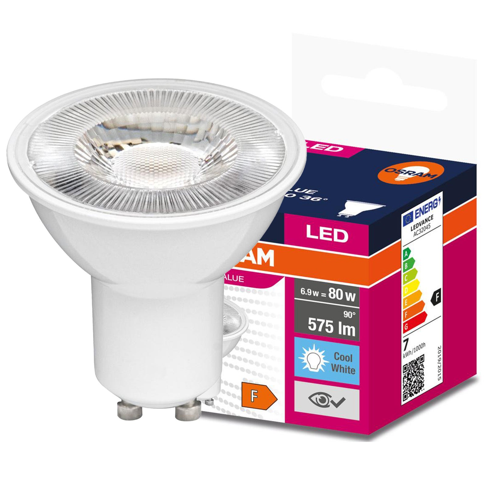 Żarówka LED PAR16 Reflektor GU10 6.9 W = 80 W 575 lm 4000K Neutralna biel 36st VALUE Osram