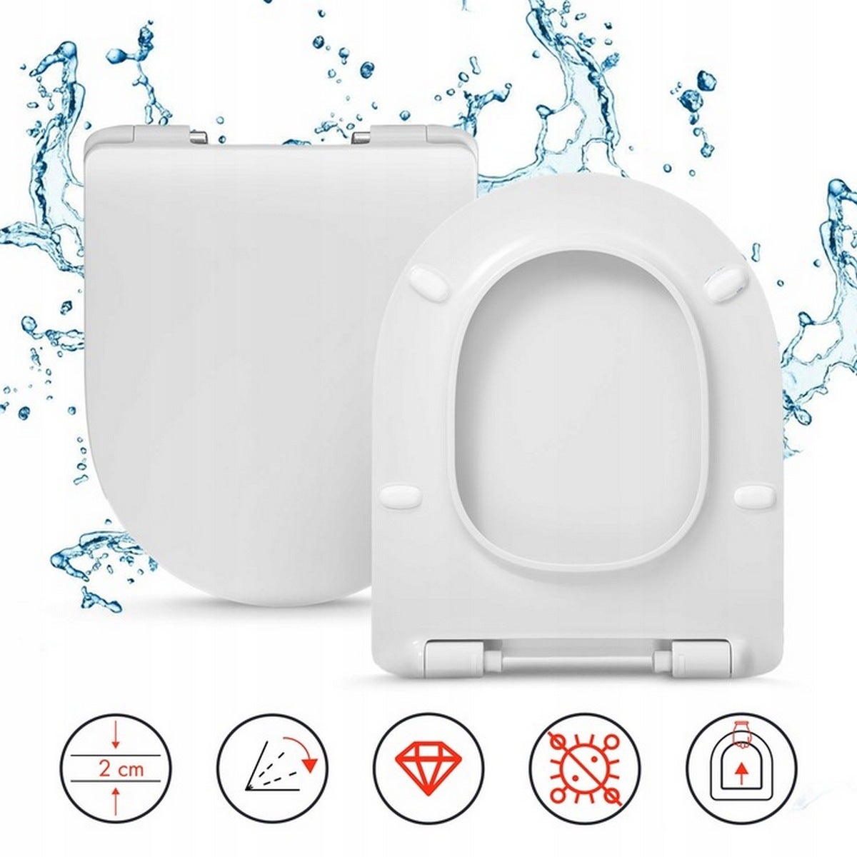 Deska sedesowa wolno opadająca do LAUFEN PRO A PREMIUM antybakteryjna SLIM - 2