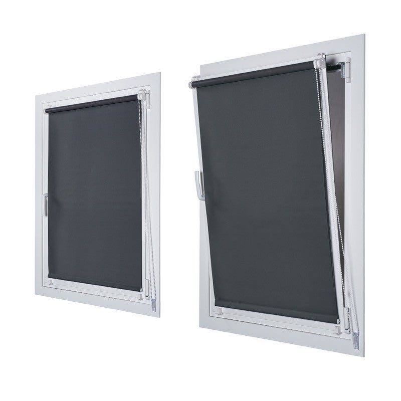 Estore de Rolo Opaco sem furos para teto, parede ou janela Sem necessidade de perfuraçao Todos os acessórios incluídos Cinzento 60x180cm - 2