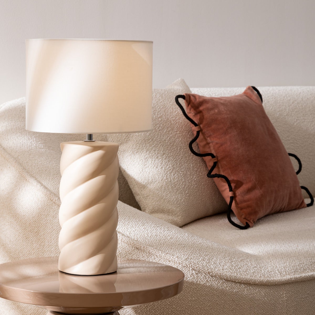 Lampe à poser Noly céramique beige H44cm - Atmosphera créateur d'intérieur - 2