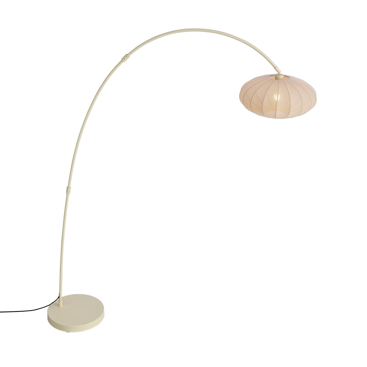 Lampadaire arc Japandi beige avec abat-jour - Bida - 6