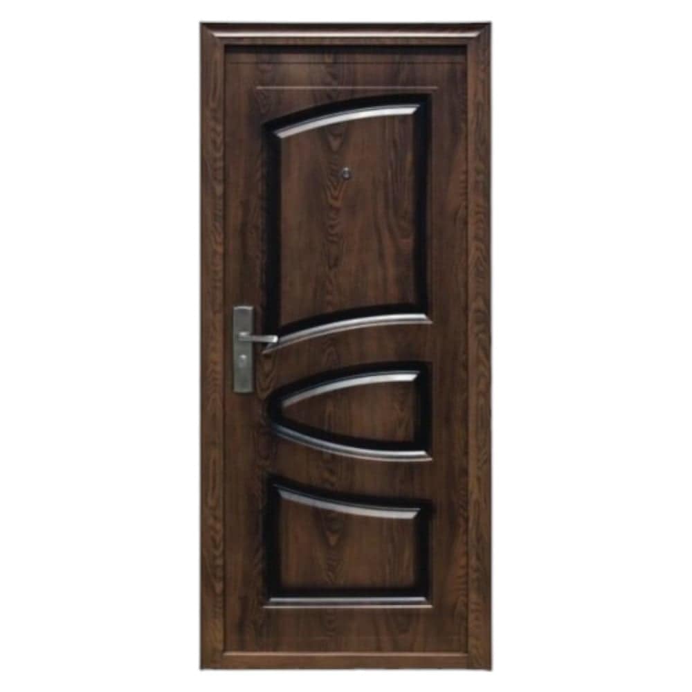 Usa metalica de exterior cu izolatie Novo Doors ND6002, 86x200 cm, deschidere dreapta, tabla 0.7 mm, toc 7 cm, Maron deschis