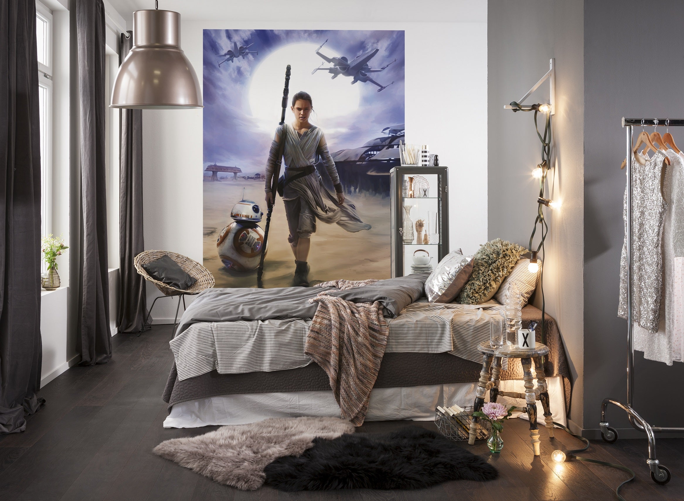Fototapeta Star Wars beżowymIniebieskoszarym - 184 x 254 cm - DISNEY