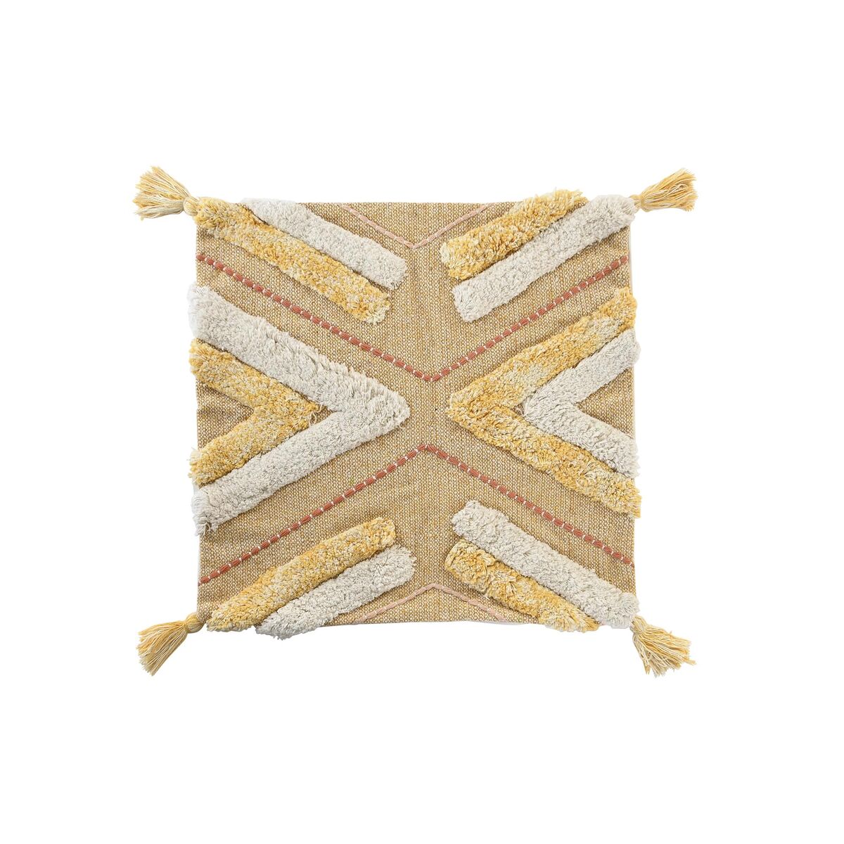 Funda de cojín dkd home decor amarillo 50 x 1 x 50 cm