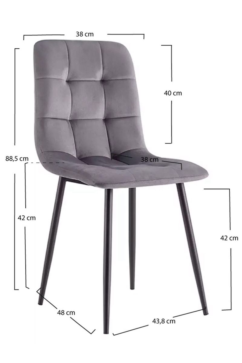 Cadeira Stuhl Veludo - Cinza - 2