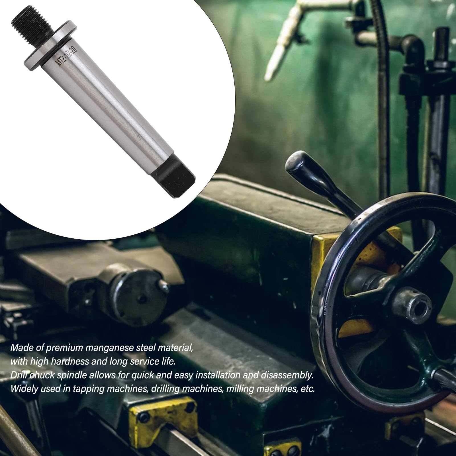 Mandrin de perçage fileté en acier au manganèse avec tige MT2 de 1/2 po à 20 mm pour machines de perçage et de taraudage - 6