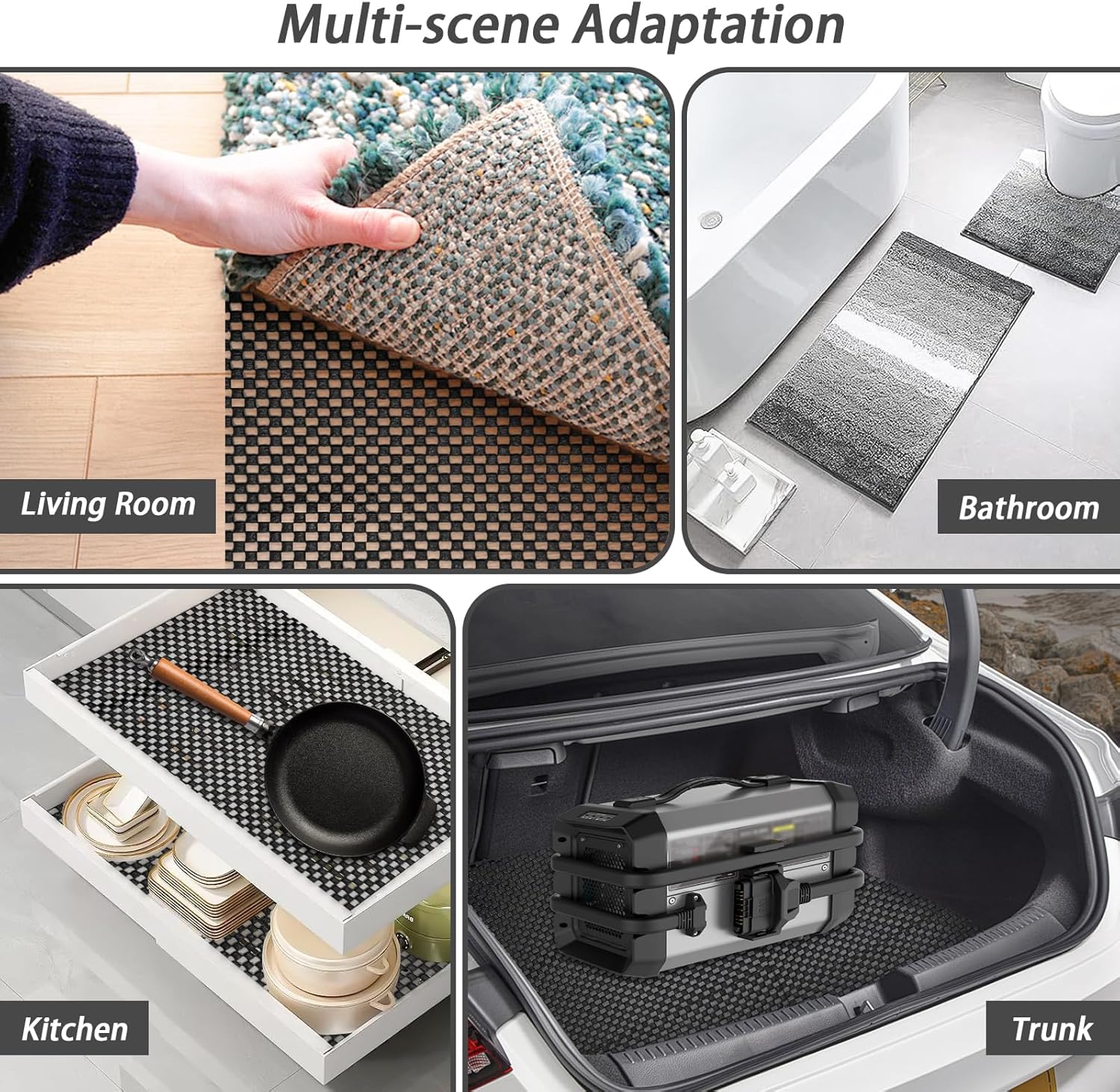 Tapete antiderrapante multiuso - Tapete antiderrapante de PVC - Base antiderrapante para carpete - Preto - 30 x 150 cm - 2