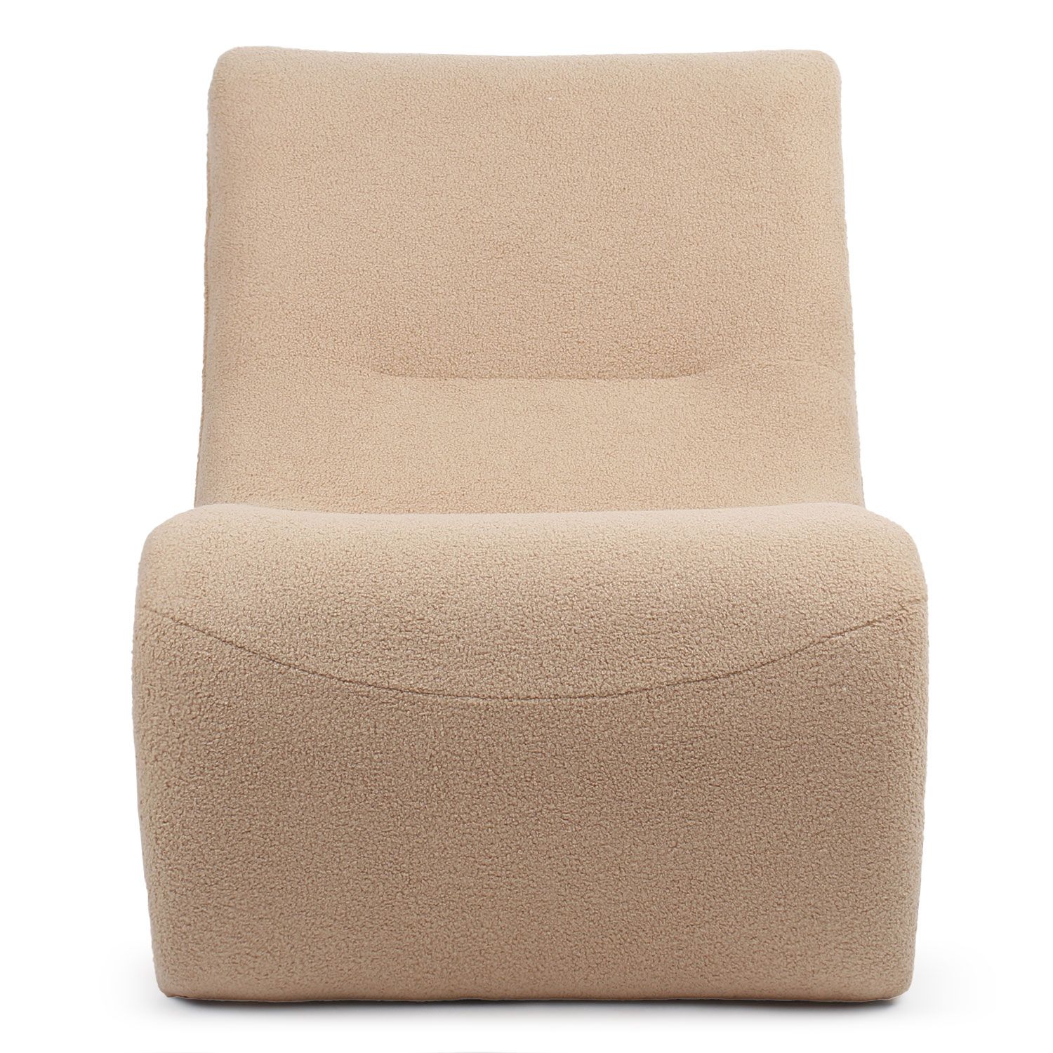 Fauteuil design Feldon Tissu bouclette Taupe clair - 2