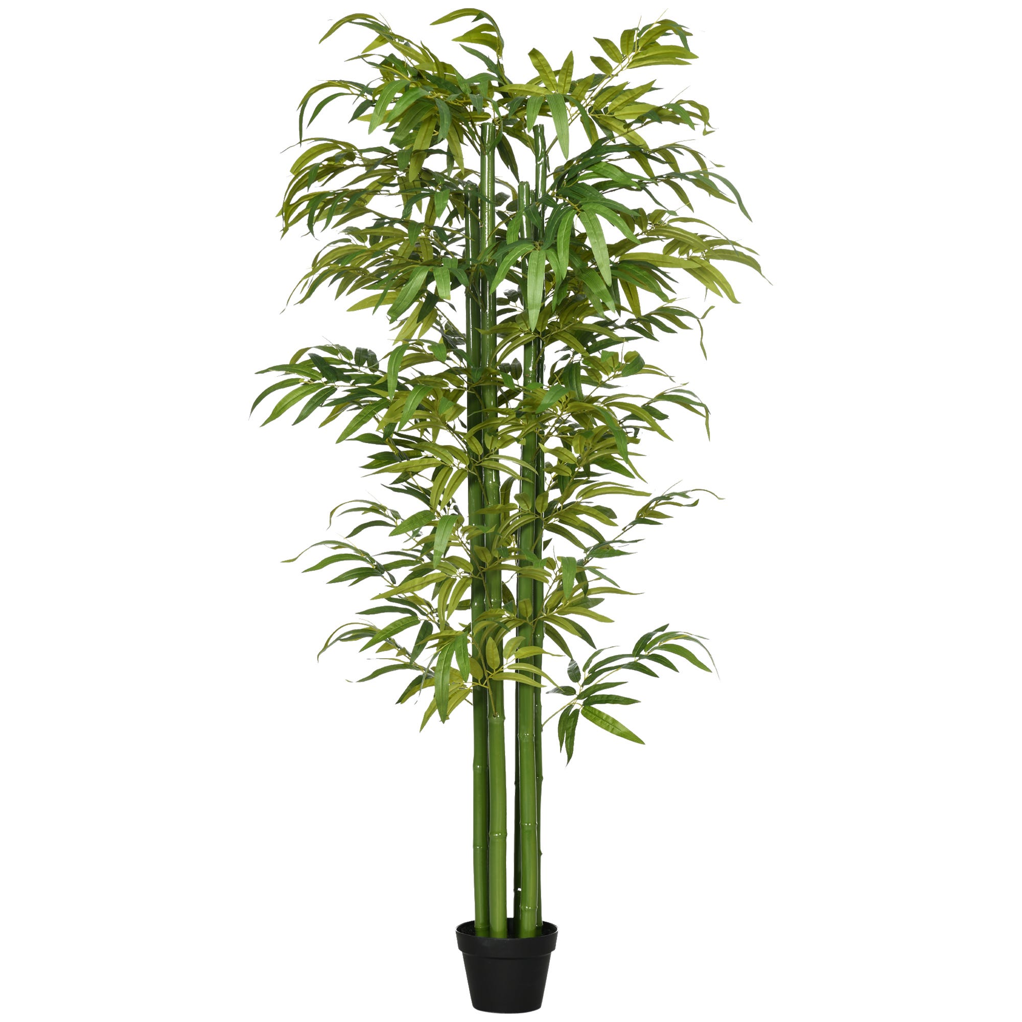 Bambou artificiel XXL - Outsunny - arbre artificiel 1,80 m feuilles denses réalistes - plastique - noir vert - Maison Bambou artificiel XXL - Outsunny - arbre artificiel 1,80 m feuilles denses réalistes - plastique - noir vert - Maison