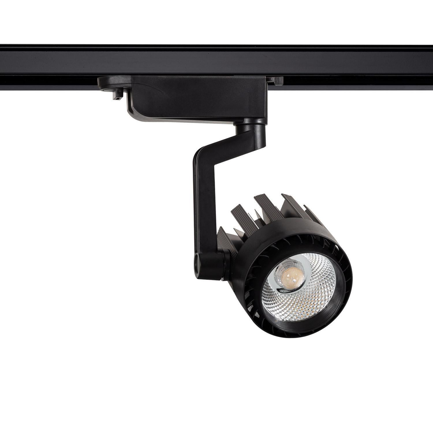 Spot LED sur Rail Monophasé 30W Dora Noir | 3000K Blanc chaud ...