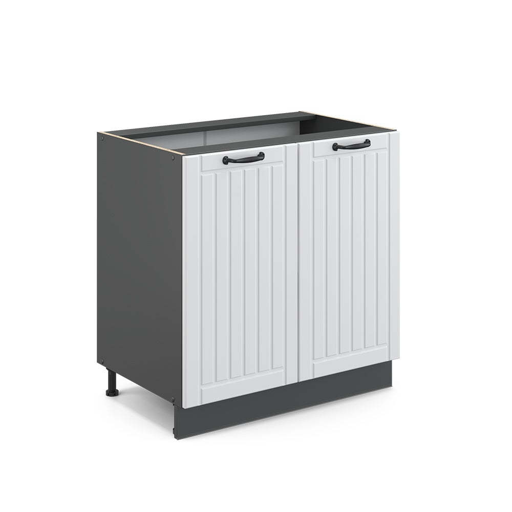 Vicco Szafka pod zlew Fame-Line, Biały domek wiejski, 80 cm z półką, bez blatu roboczego