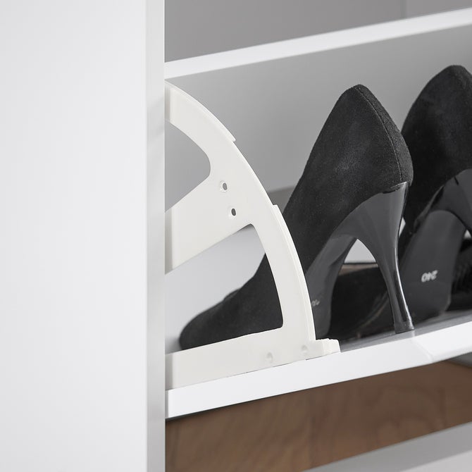 SoBuy Banc à Chaussures Meuble à Chaussures avec Assise Coussin Rembourré et 2 Abattants, Blanc, FSR98-XL-W - 8