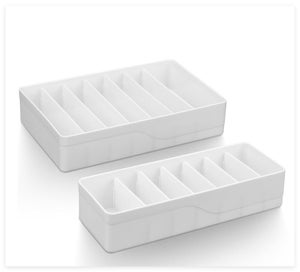 Organizer Per Cavi, Scatola Trasparente Con Divisori Rimovibili, Confezione Da 2, Per Scrivania Ordinata