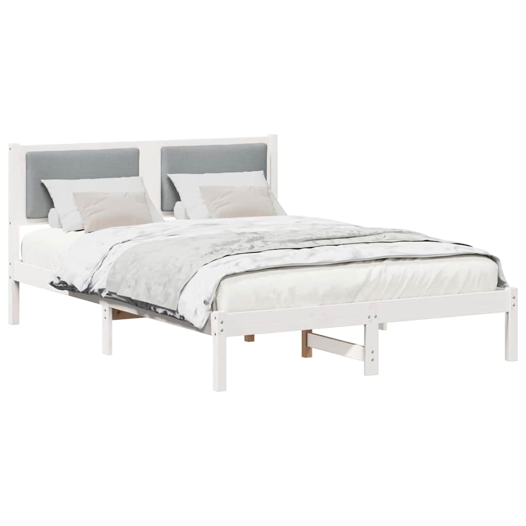 Cadre de lit gris clair 140 x 200 cm pin massif - 3