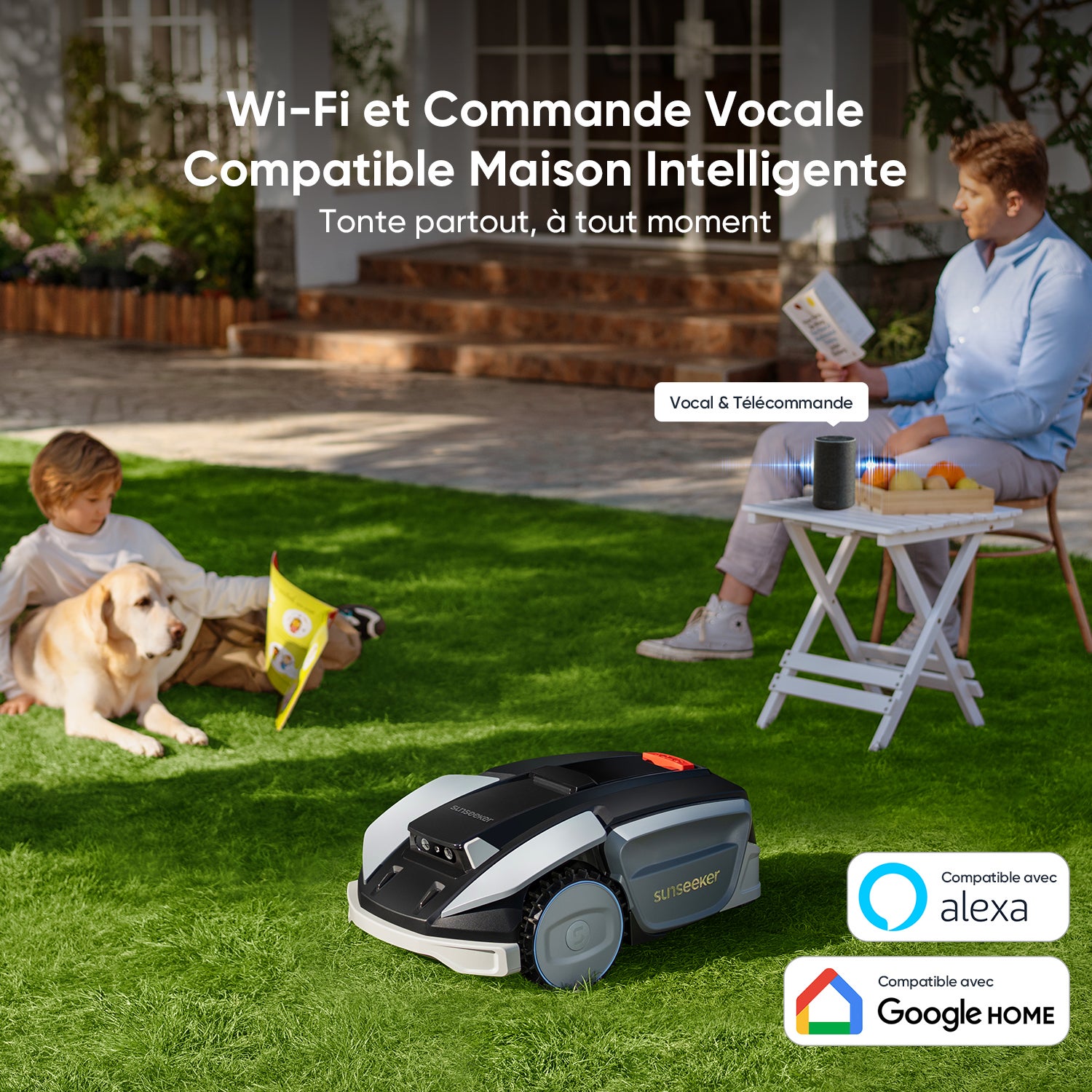 Robot Tondeuse sans Fil AWD, 1600 m², Pentes 60 %, RTK + Vision, Cartographie, Évitement des Obstacles, Contrôle via App, Sunseeker S5 - 8