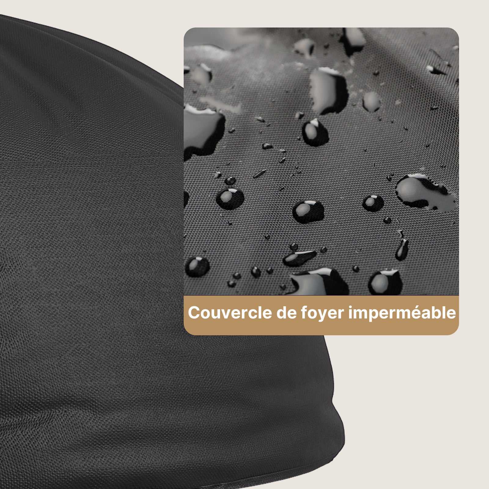 Bealife Brasero Redondo de 83 cm para Jardín Cáscara de Fuego Cesto de Fuego Protector de Parrilla de Acero y Encendedor de Madera - 5